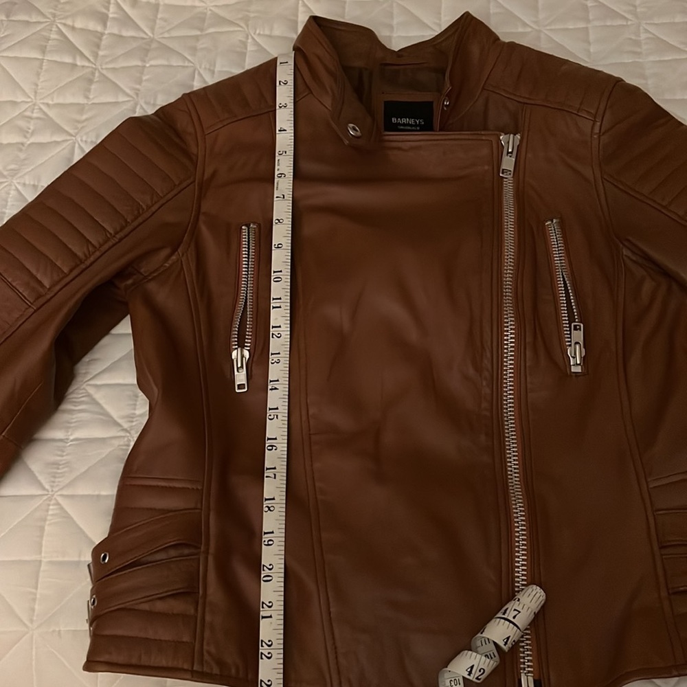 Barney’s deep tan real leather jacket - Picture 14 of 14